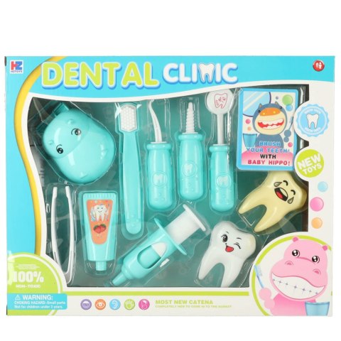Dentysta zestaw lekarski hipopotam niebieski Kik Sp. z o. o. Sp. k.