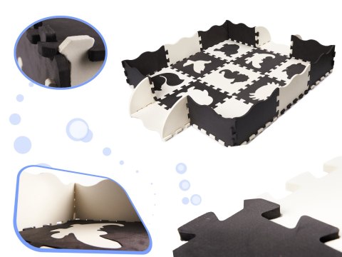 Mata edukacyjna piankowa puzzle 114 x 114 x 1 cm czarna 25 elementów Kik Sp. z o. o. Sp. k.