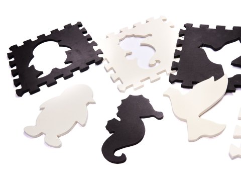 Mata edukacyjna piankowa puzzle 114 x 114 x 1 cm czarna 25 elementów Kik Sp. z o. o. Sp. k.
