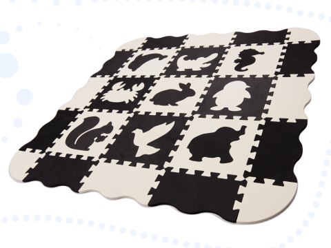 Mata edukacyjna piankowa puzzle 114 x 114 x 1 cm czarna 25 elementów Kik Sp. z o. o. Sp. k.