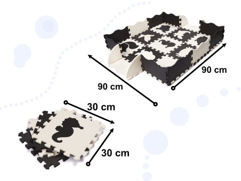 Mata edukacyjna piankowa puzzle 114 x 114 x 1 cm czarna 25 elementów Kik Sp. z o. o. Sp. k.