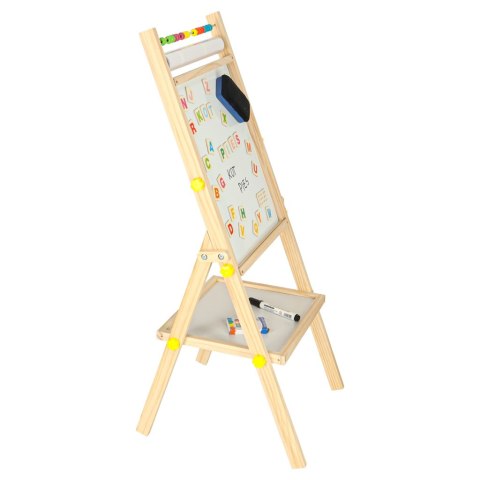 Tablica magnetyczna kredowa dwustronna drewniana literki kreda 38x37x90cm Kik Sp. z o. o. Sp. k.