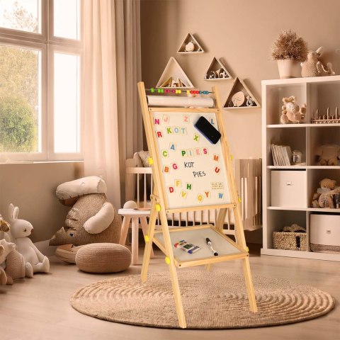 Tablica magnetyczna kredowa dwustronna drewniana literki kreda 38x37x90cm Kik Sp. z o. o. Sp. k.