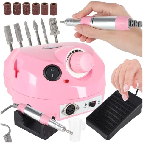 Frezarka do paznokci elektryczna 65W manicure pedicure 6 końcówek frezy Kik Sp. z o. o. Sp. k.