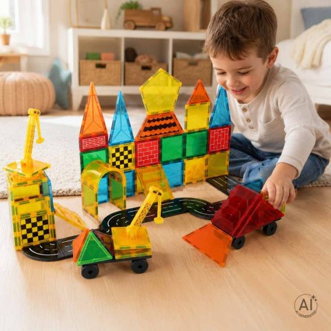 Klocki magnetyczne konstrukcyjne 3D budowa 90 elementów Kik Sp. z o. o. Sp. k.