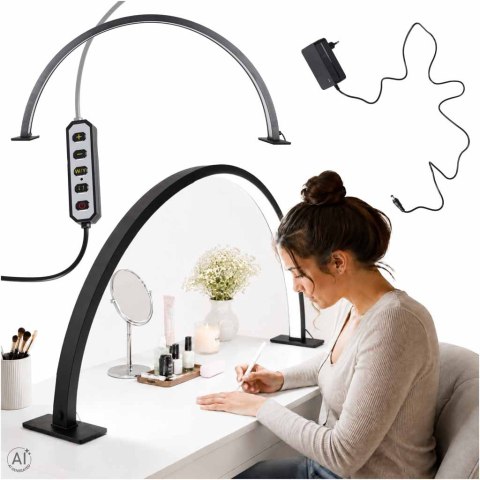 Lampa kosmetyczna LED bezcieniowa biurkowa do manicure paznokci łuk czarna Kik Sp. z o. o. Sp. k.