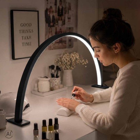 Lampa kosmetyczna LED bezcieniowa biurkowa do manicure paznokci łuk czarna Kik Sp. z o. o. Sp. k.