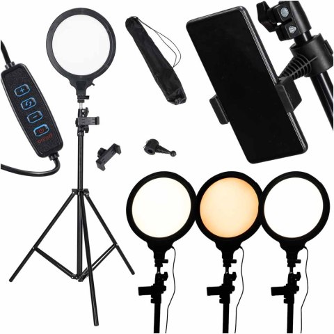 Lampa studyjna LED okrągła 3 barwy światła panel Kik Sp. z o. o. Sp. k.