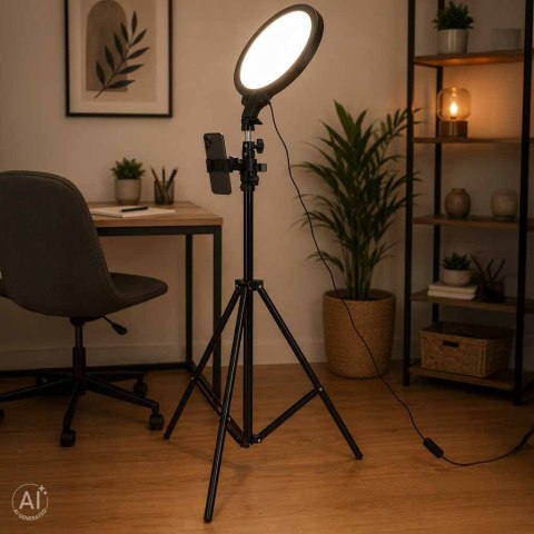 Lampa studyjna LED okrągła 3 barwy światła panel Kik Sp. z o. o. Sp. k.