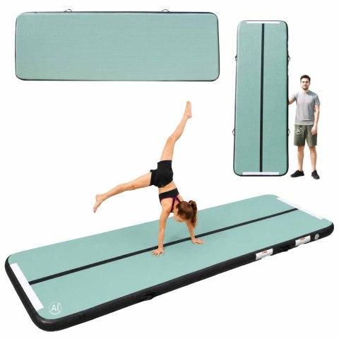 Air track materac gimnastyczny mata do ćwiczeń pompka 3m x 10cm zielona Kik Sp. z o. o. Sp. k.