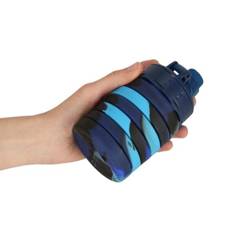 Butelka na wodę bidon silikonowy składany z uchwytem BPA FREE 500ml niebieski Kik Sp. z o. o. Sp. k.
