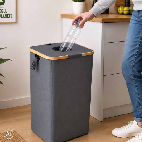 Kosz na butelki zwrotne kaucyjne z wyjmowaną torbą segregacja śmieci recykling Kik Sp. z o. o. Sp. k.