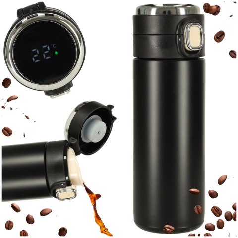 Kubek bidon termiczny z ustnikiem termos LED 350ml czarny Kik Sp. z o. o. Sp. k.