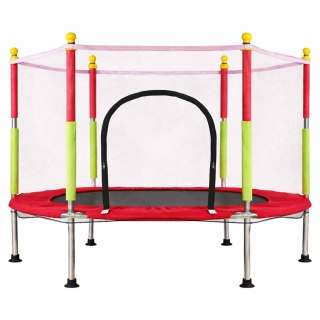 Trampolina do domu ogrodu dla dzieci siatka piłki 140cm 55inch czerwona Kik Sp. z o. o. Sp. k.