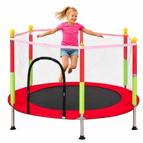 Trampolina do domu ogrodu dla dzieci siatka piłki 140cm 55inch czerwona Kik Sp. z o. o. Sp. k.