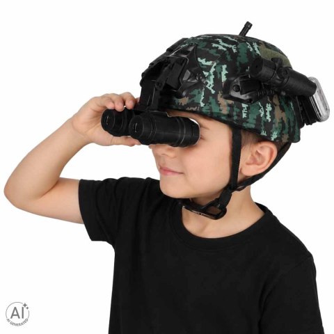 Zestaw żołnierza militarny hełm walkie talkie lornetka latarka Kik Sp. z o. o. Sp. k.