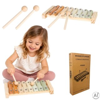 Cymbałki drewniane edukacyjne dla dzieci szkolne 8-tonowe instrument muzyczny Kik Sp. z o. o. Sp. k.