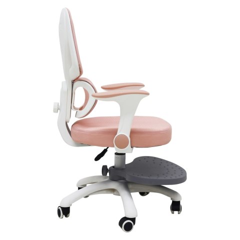 Krzesło do biurka dla dziecka fotel ergonomiczny obrotowy regulowany różowy Kik Sp. z o. o. Sp. k.