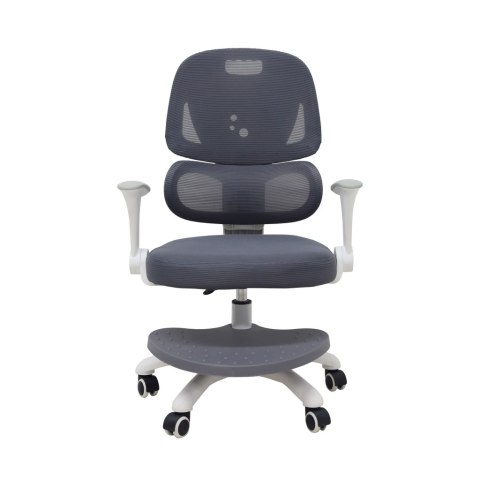 Krzesło do biurka dla dziecka fotel ergonomiczny obrotowy regulowany szary Kik Sp. z o. o. Sp. k.