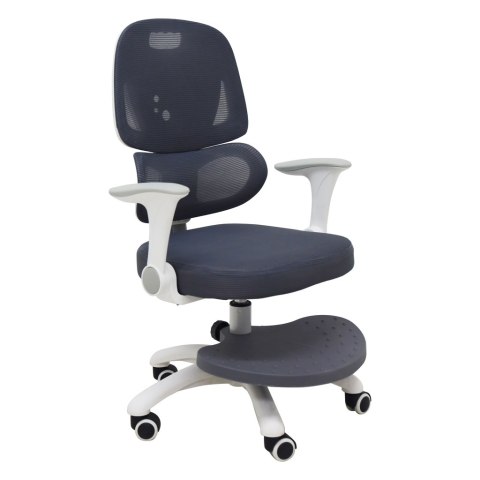 Krzesło do biurka dla dziecka fotel ergonomiczny obrotowy regulowany szary Kik Sp. z o. o. Sp. k.