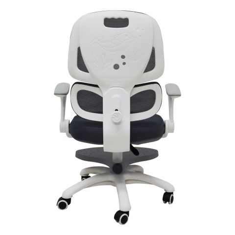 Krzesło do biurka dla dziecka fotel ergonomiczny obrotowy regulowany szary Kik Sp. z o. o. Sp. k.
