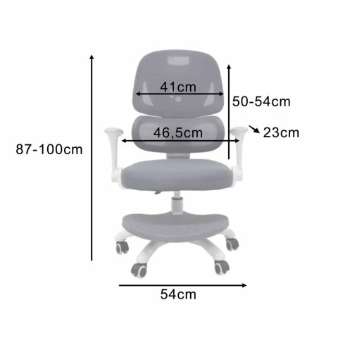 Krzesło do biurka dla dziecka fotel ergonomiczny obrotowy regulowany szary Kik Sp. z o. o. Sp. k.