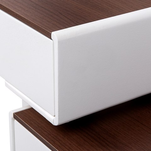 Toaletka kosmetyczna LED/ Komplet mebli blat 80 cm- Paula - kolor biały/orzech HaloFuture