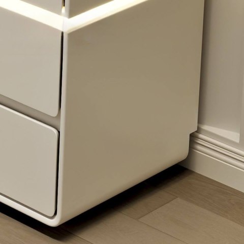 Toaletka kosmetyczna LED/ Komplet mebli blat 80 cm- Paula - kolor biały/orzech HaloFuture