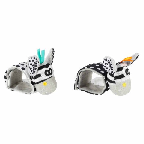 Grzechotka skarpetki niemowlęce opaski zestaw 4 sztuki czarno-biały Kik Sp. z o. o. Sp. k.