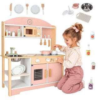 Kuchnia dla dzieci drewniana MDF MODERN CLASSIC akcesoria 81cm różowa Kik Sp. z o. o. Sp. k.