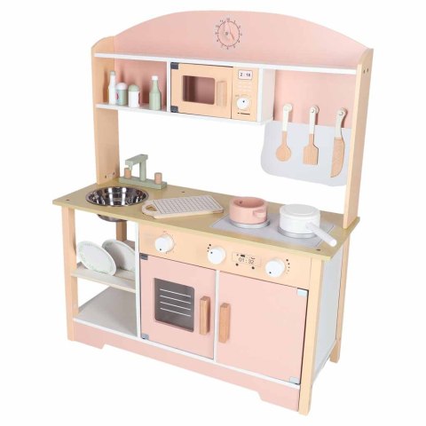 Kuchnia dla dzieci drewniana MDF MODERN CLASSIC akcesoria 81cm różowa Kik Sp. z o. o. Sp. k.