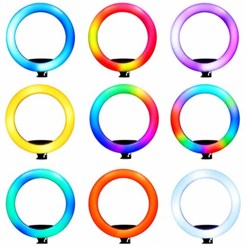 Lampa pierścieniowa LED RGB ring do selfie filmów ze statywem i pilotem 45cm Kik Sp. z o. o. Sp. k.