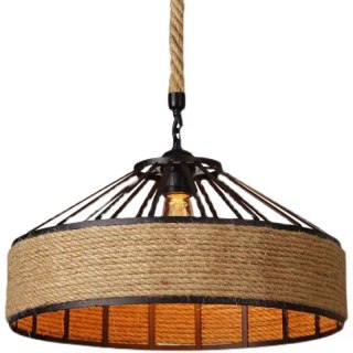Lampa sufitowa z liny konopnej na oryginalnej jutowej linie - średnica 50 cm HaloFuture