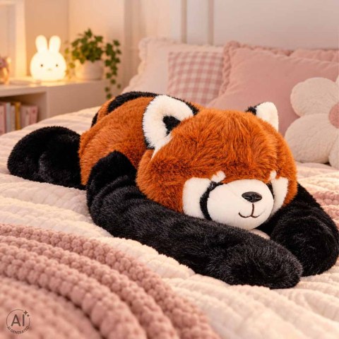 Maskotka pluszak obciążeniowy przytulanka 1,5 kg panda czerwona Kik Sp. z o. o. Sp. k.
