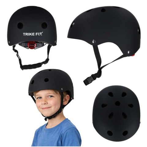 Kask rowerowy dla dziecka Trike Fix dziecięcy regulowany LED S 48-54cm czarny Kik Sp. z o. o. Sp. k.