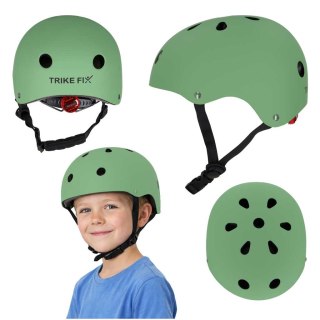 Kask rowerowy dla dziecka Trike Fix dziecięcy regulowany LED S 48-54cm zielony ciemny Kik Sp. z o. o. Sp. k.