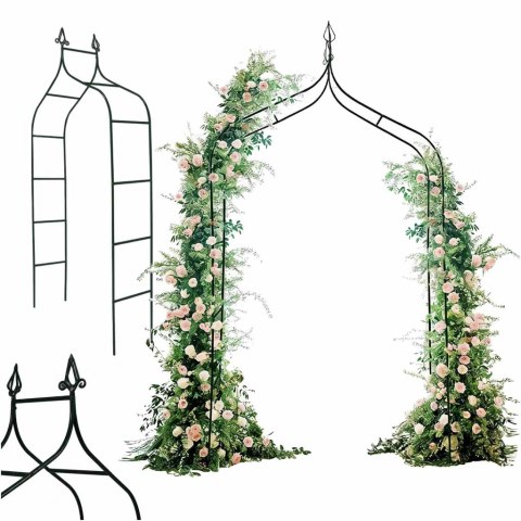 Pergola ogrodowa LUARO metalowa łuk z grotami na róże kwiaty pnącza 265 cm Kik Sp. z o. o. Sp. k.
