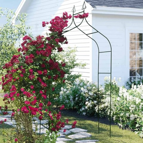 Pergola ogrodowa LUARO metalowa łuk z grotami na róże kwiaty pnącza 265 cm Kik Sp. z o. o. Sp. k.