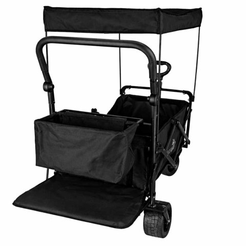 Wózek transportowy LUARO plażowy składany z daszkiem i siatką 120l czarny Kik Sp. z o. o. Sp. k.