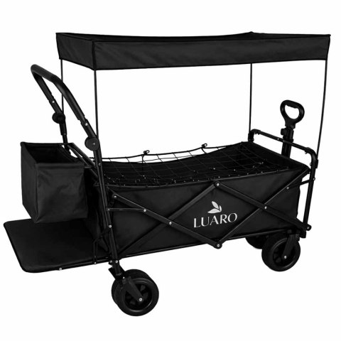 Wózek transportowy LUARO plażowy składany z daszkiem i siatką 120l czarny Kik Sp. z o. o. Sp. k.
