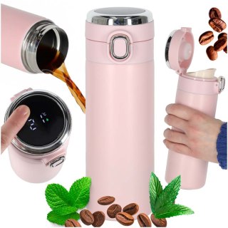 Kubek termiczny z ustnikiem termos LED 350ml róż Kik Sp. z o. o. Sp. k.