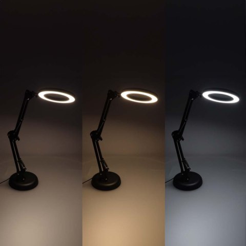 Lampka na biurko biurkowa LED z lupą szkło powiększające obrotowy wysięgnik 2 sposoby mocowania Kik Sp. z o. o. Sp. k.