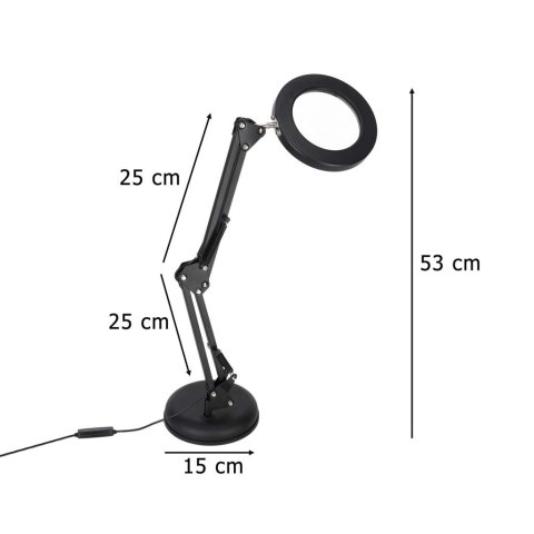Lampka na biurko biurkowa LED z lupą szkło powiększające obrotowy wysięgnik 2 sposoby mocowania Kik Sp. z o. o. Sp. k.