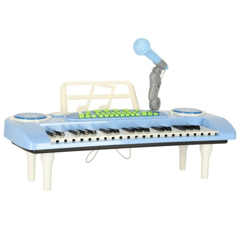 Keyboard dla dzieci pianinko interaktywne organki 37 klawiszy mikrofon statyw niebieski Kik Sp. z o. o. Sp. k.
