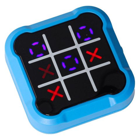 Kółko krzyżyk gra elektroniczna logiczna tic tac toe konsola przenośna niebieska Kik Sp. z o. o. Sp. k.