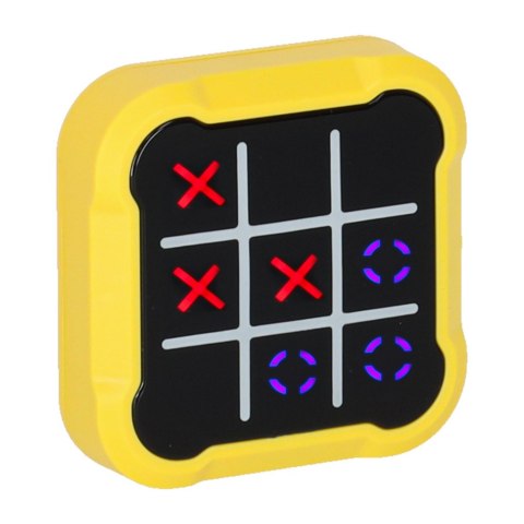 Kółko krzyżyk gra elektroniczna logiczna tic tac toe konsola przenośna żółta Kik Sp. z o. o. Sp. k.