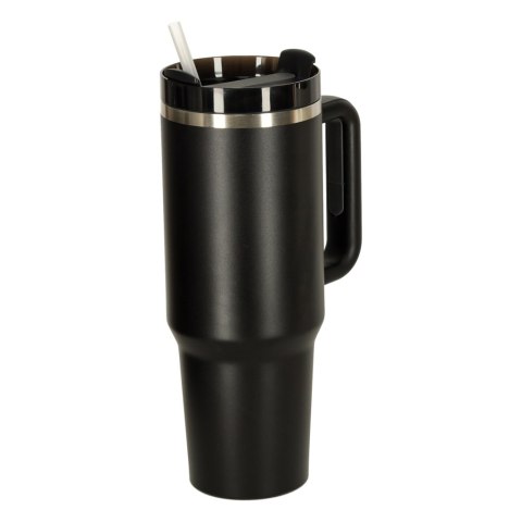 Kubek termiczny ze słomką i uchwytem termos 1200ml czarny Kik Sp. z o. o. Sp. k.