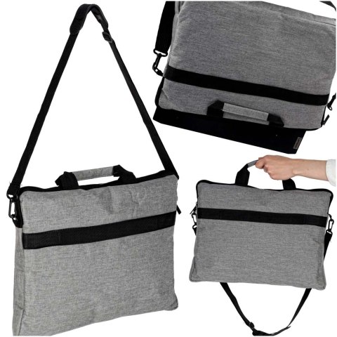 Torba na laptopa 15,6 cali na ramię z paskiem teczka biznesowa damska męska szara Kik Sp. z o. o. Sp. k.