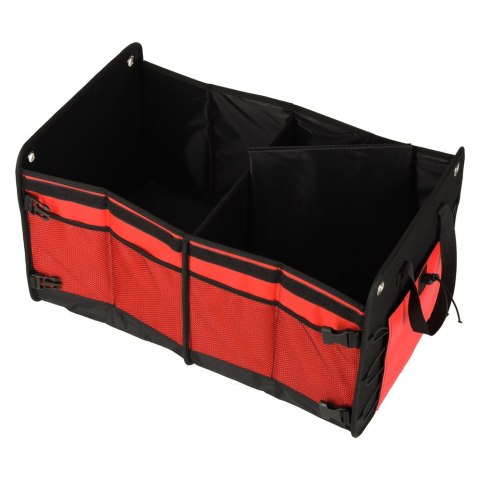 Organizer do bagażnika auta 56L XXL wzmocniony składany z klapą czarno-czerwony Kik Sp. z o. o. Sp. k.