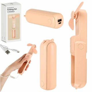 Wiatrak biurkowy wentylator mini ręczny składany wiatraczek przenośny USB różowy Kik Sp. z o. o. Sp. k.